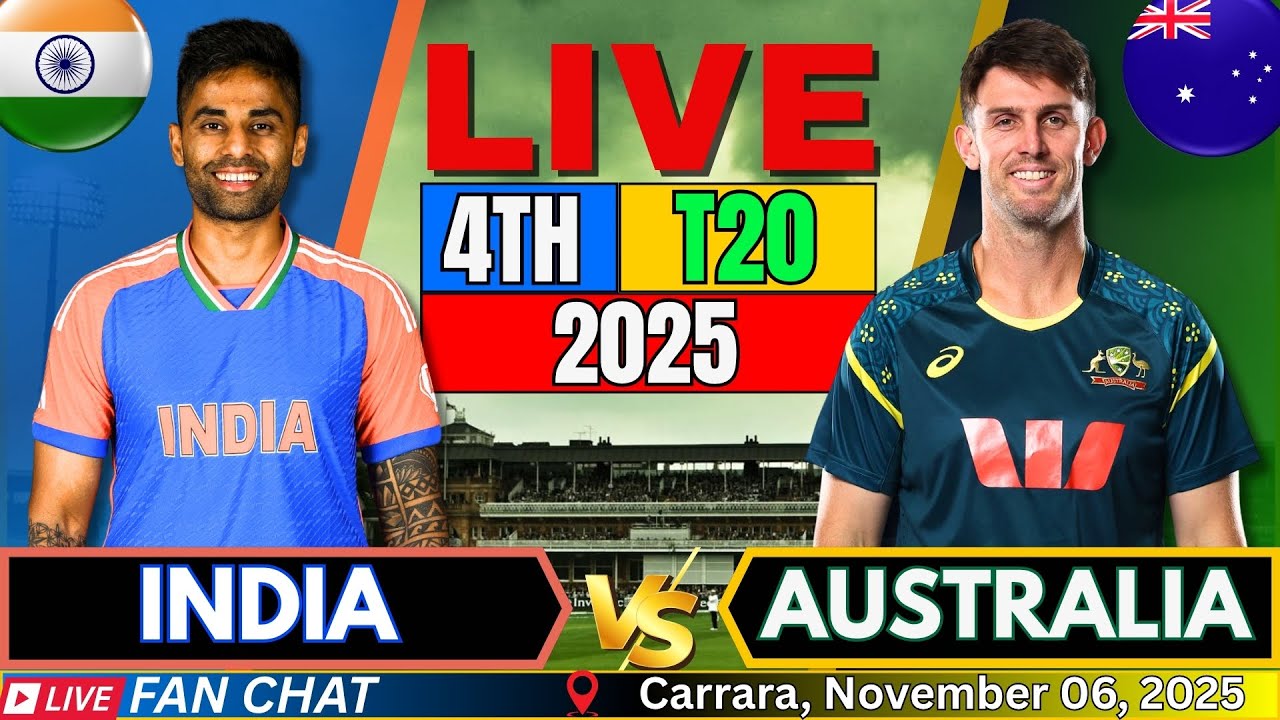 India vs Australia 4th T20I Live Score & Updates | Watch Live Cricket Commentary 🏏