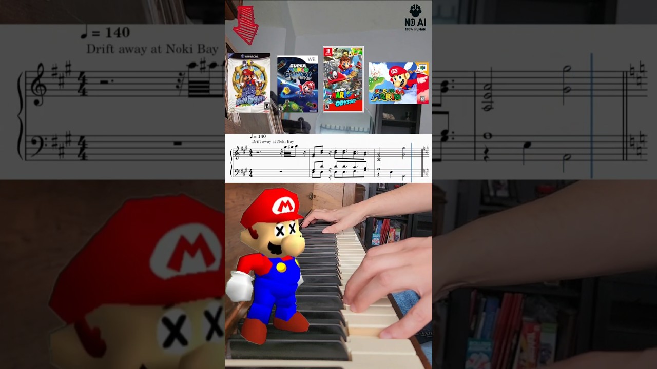 3D Mario Game Over Sounds on Piano 🎹