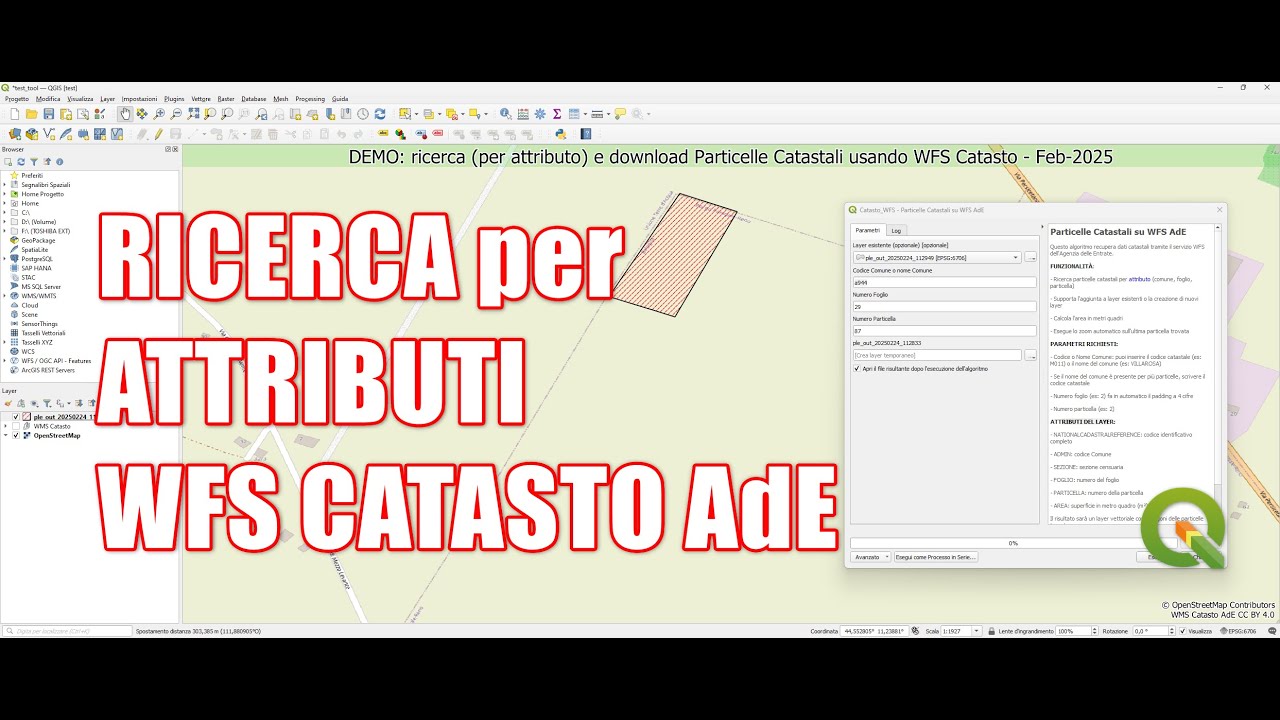 Ricerca Particelle Catastali in QGIS con WFS 🗺️