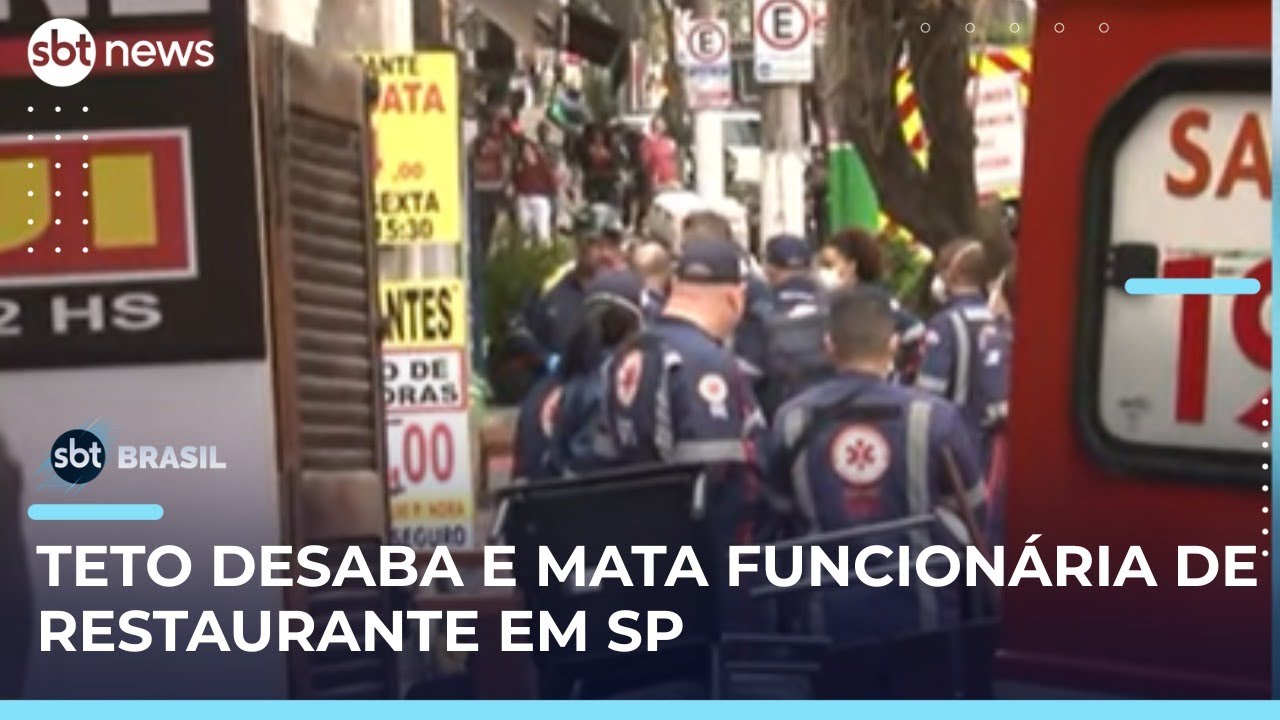 Teto de restaurante ligado ao chef Fogaça desaba e deixa um morto e 5 feridos | #SBTBrasil