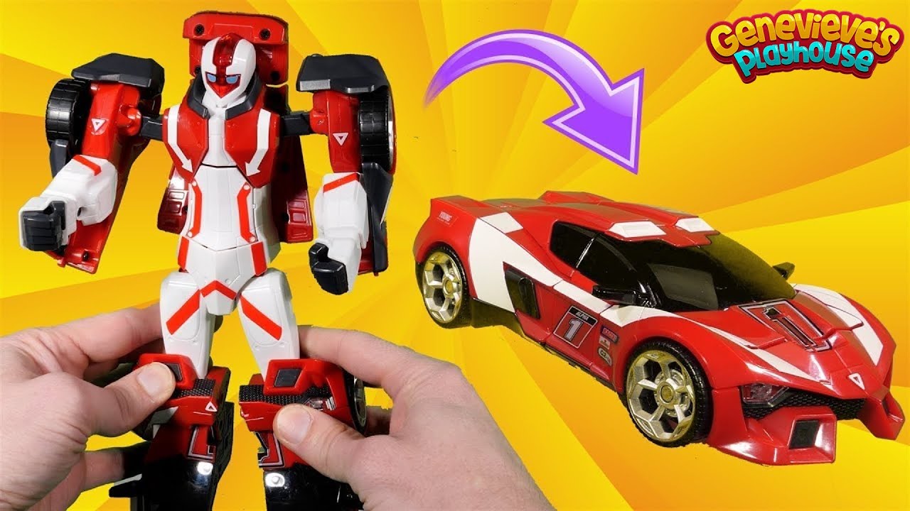 Vehicle Names and Colors with Transforming Robots for Kids