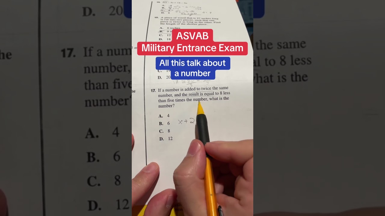 ASVAB Questions answered Math Knowledge 17 #army #math