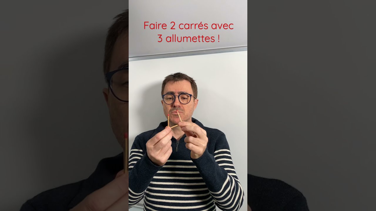 Résolvez le défi : Créez 2 carrés avec seulement 3 allumettes ! 🔥