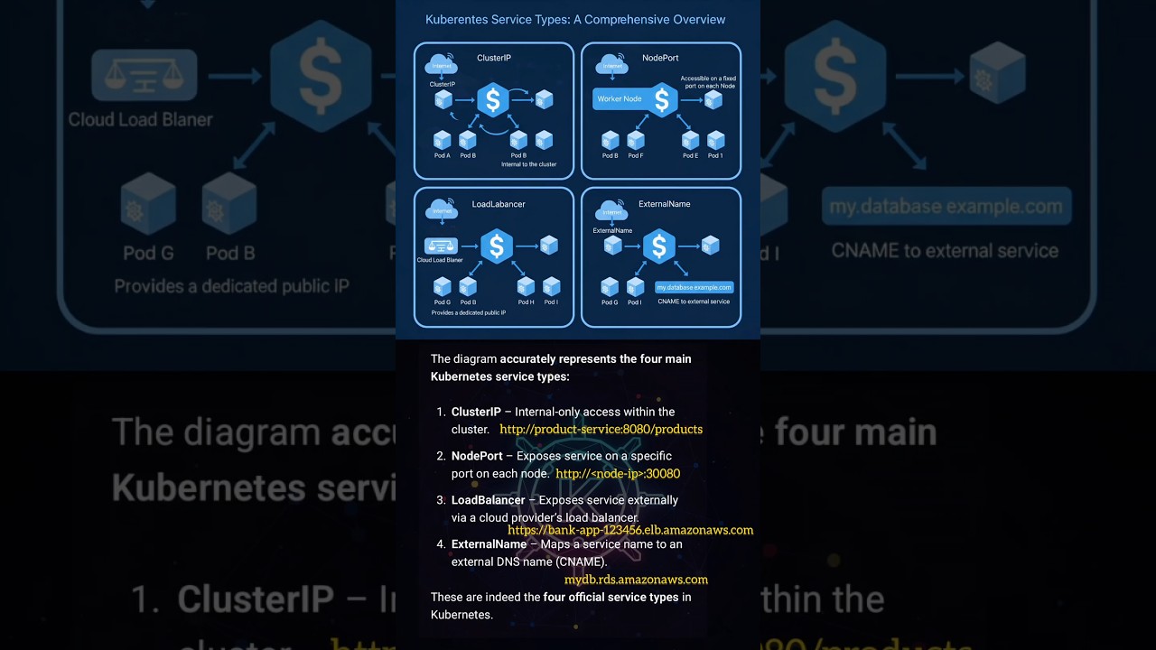 Kubernetes Service Types: ClusterIP, NodePort & LoadBalancer