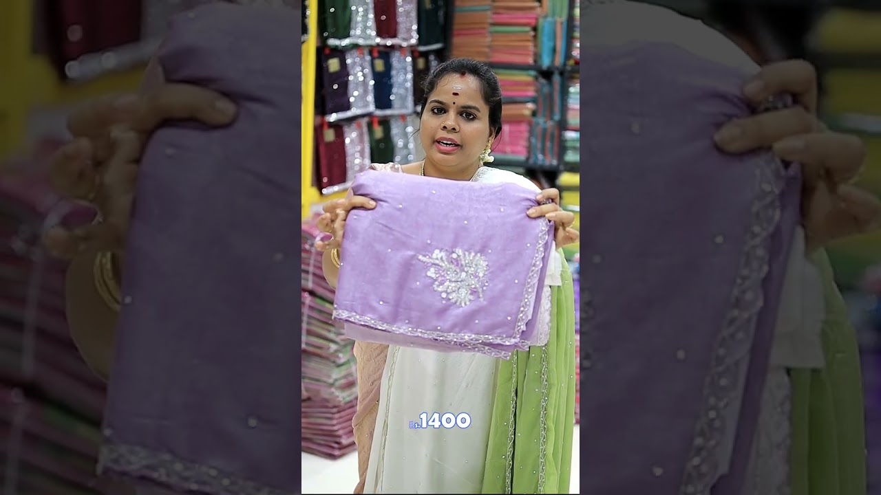 Elegant Singapore Silk Stone Work Saree ✨