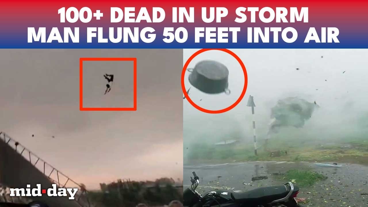 UP Storm Horror: Man Flies in Tin Shed Amid Dust Storm 😱