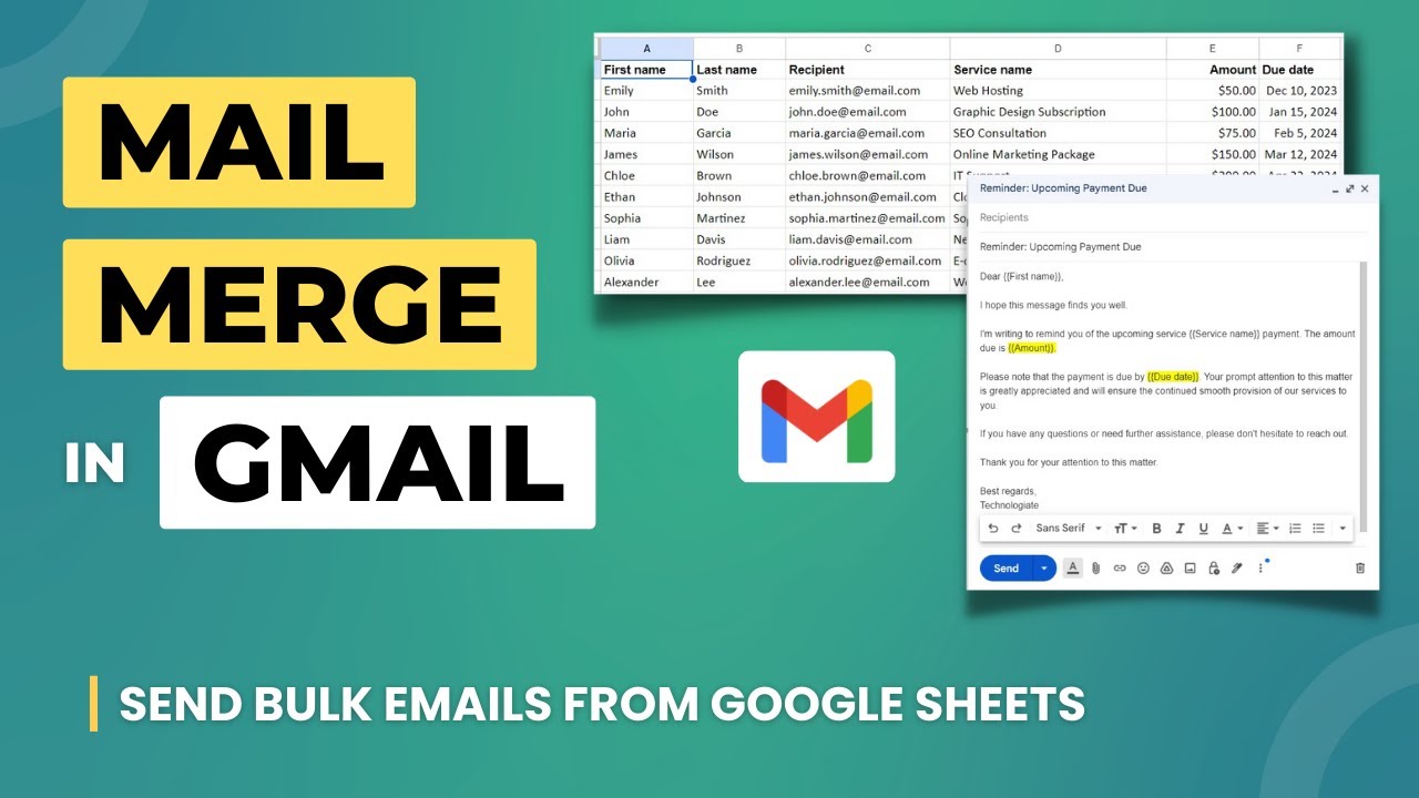 Mail Merge in Gmail & Google Sheets ๐ง
