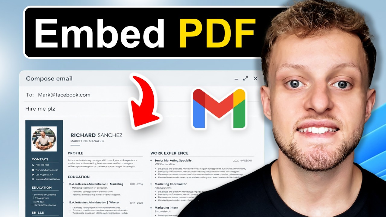 How To Embed PDF in Gmail Body (Not Attachment)