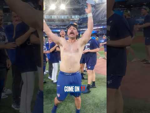 Davis Schneider dances to Pink Pony Club after Blue Jays win American League East! #MLB #BlueJays