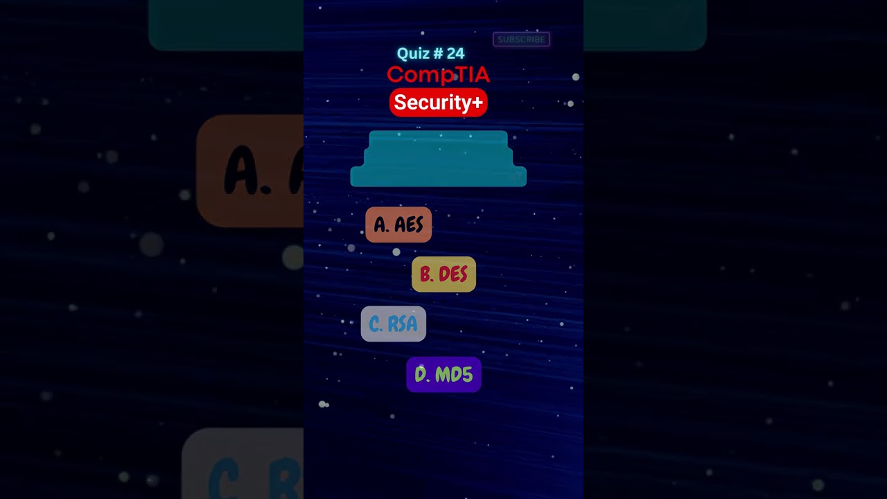 Can You Ace This Challenging CompTIA Sec+ Encryption Algorithm Quiz? #shorts