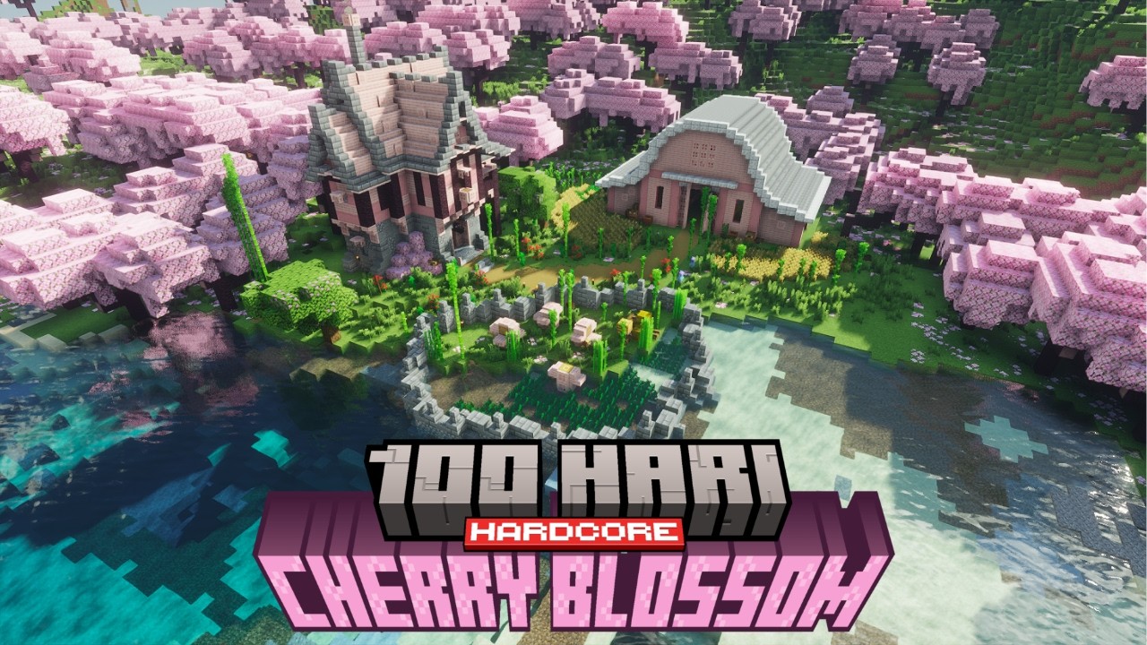100 Hari Minecraft Cherry Blossom 🌸