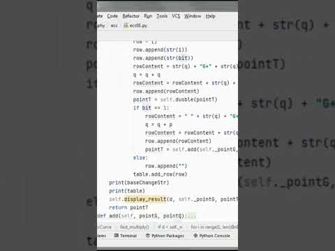 Elliptic Curve Double & Add Algorithm + Python