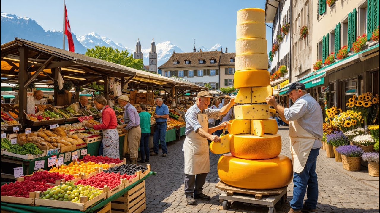 Zurich Morning Walk & Organic Market in 4K 🇨🇭