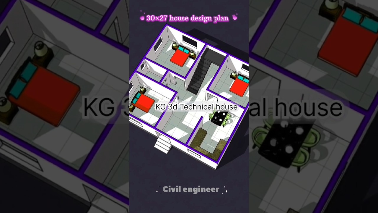 30×27 House Design Plan 🏡