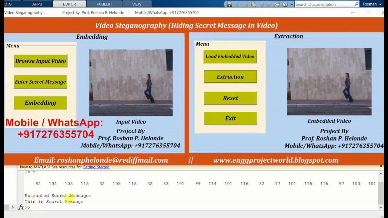 Download MATLAB Key-Based Video Steganography Project with Source Code 📹
