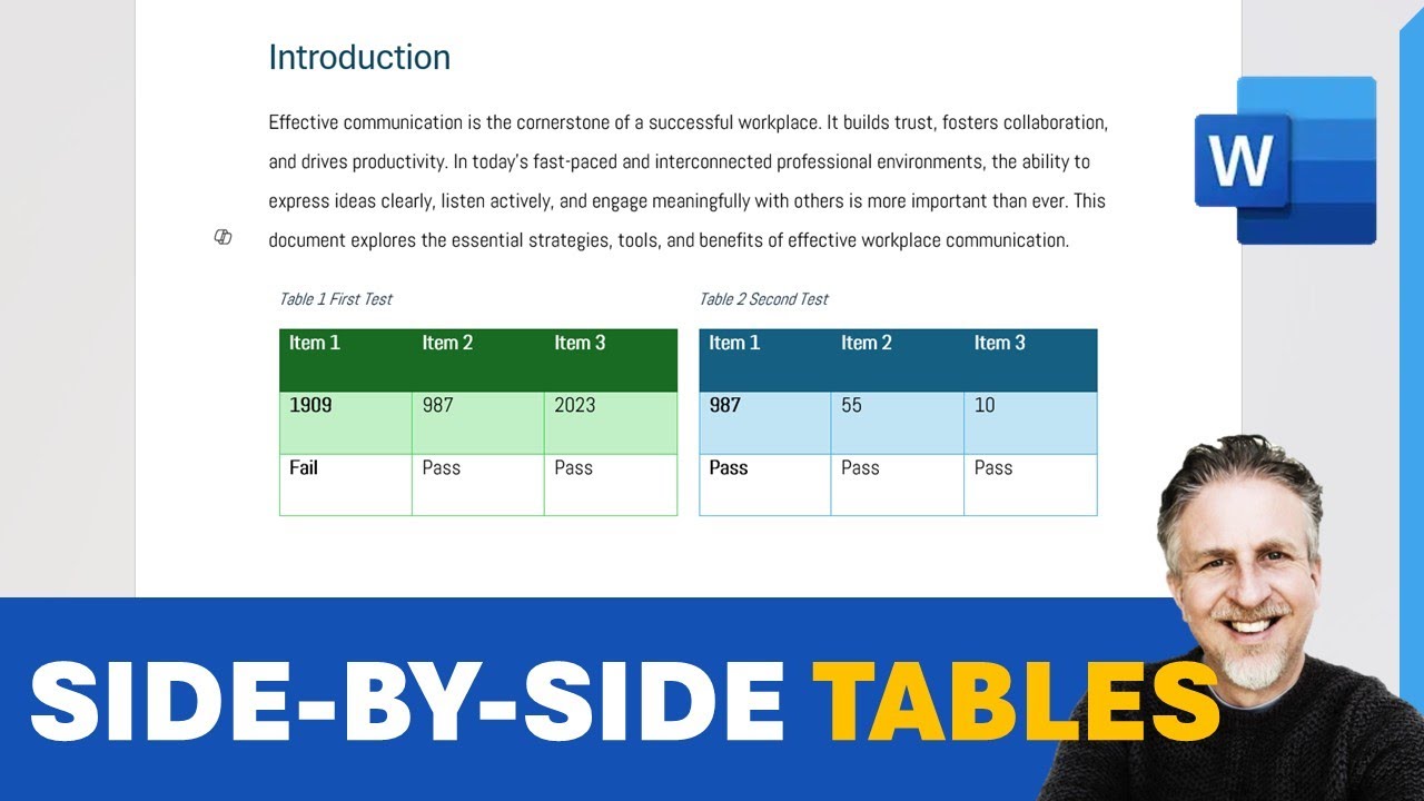 How to Put Two Tables Side by Side in Word