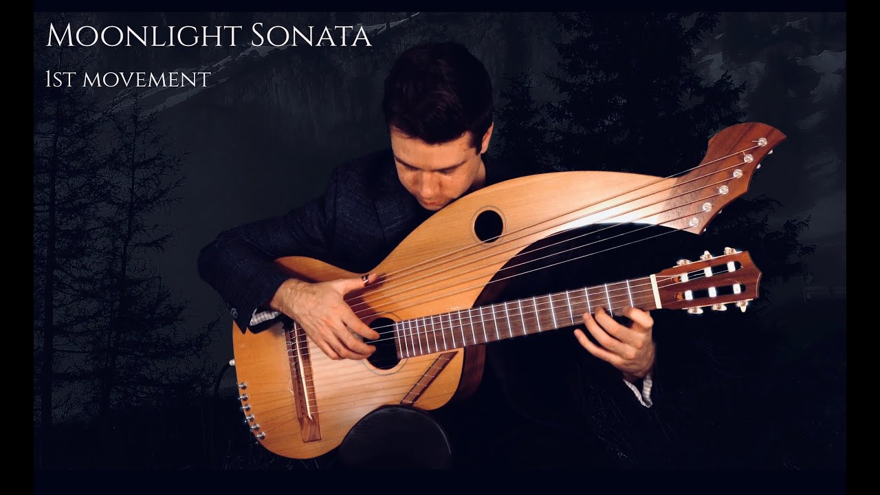 Moonlight Sonata by Beethoven on 18-String Harp Guitar 🎶