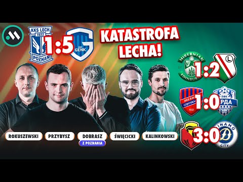 LECH - GENK 1:5: DRAMAT! LEGIA - HIBERNIAN, 2:1 JAGIELLONIA - DINAMO TIRANA 3:0, RAKÓW - ARDA 1:0