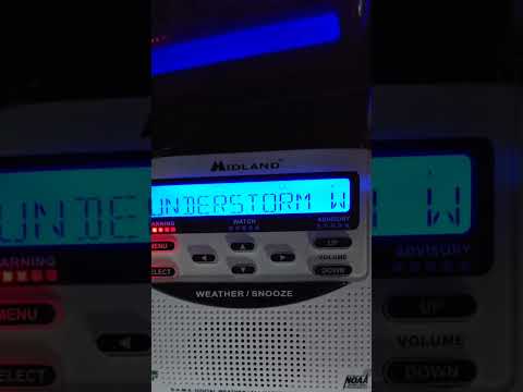 ⛈️ Severe thunderstorm weather warning on the Midland Weather Radio 🚨