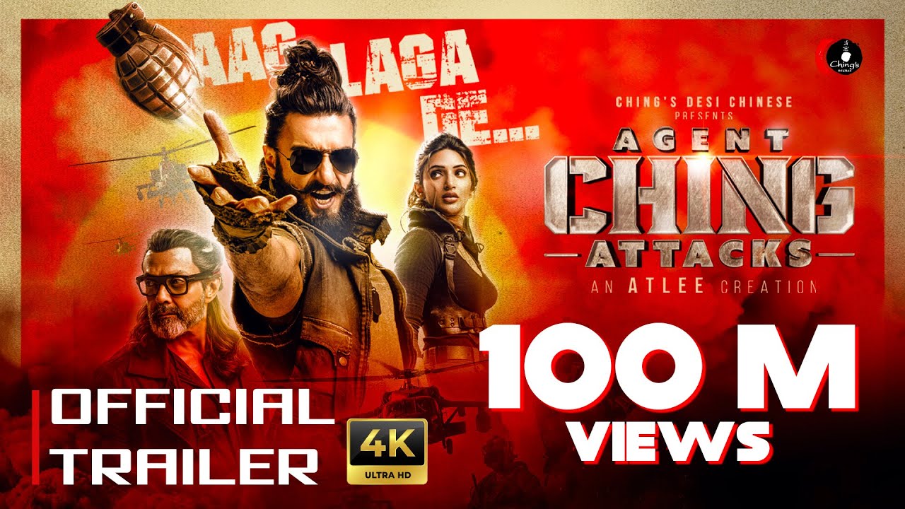 Agent Ching Attacks Official Trailer | Action-Packed Blockbuster with Ranveer Singh & Sreeleela 🔥