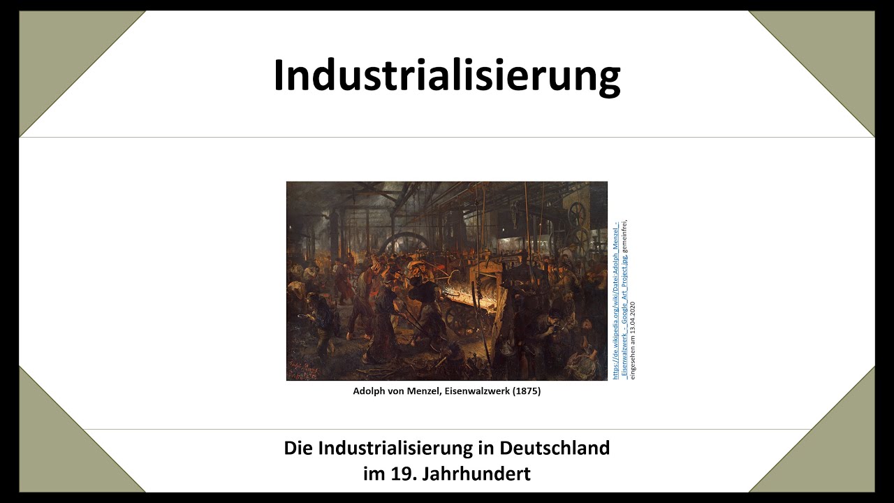 Industrielle Revolution bzw. Industrialisierung Deutschlands im 19. Jhdt. (Dt. Bund | Kaiserreich)