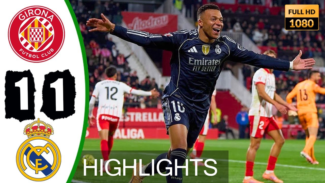 Real Madrid vs Girona 1-1 Highlights & Goals (2025) ⚽