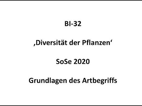 1. Vorlesung - Artbegriff