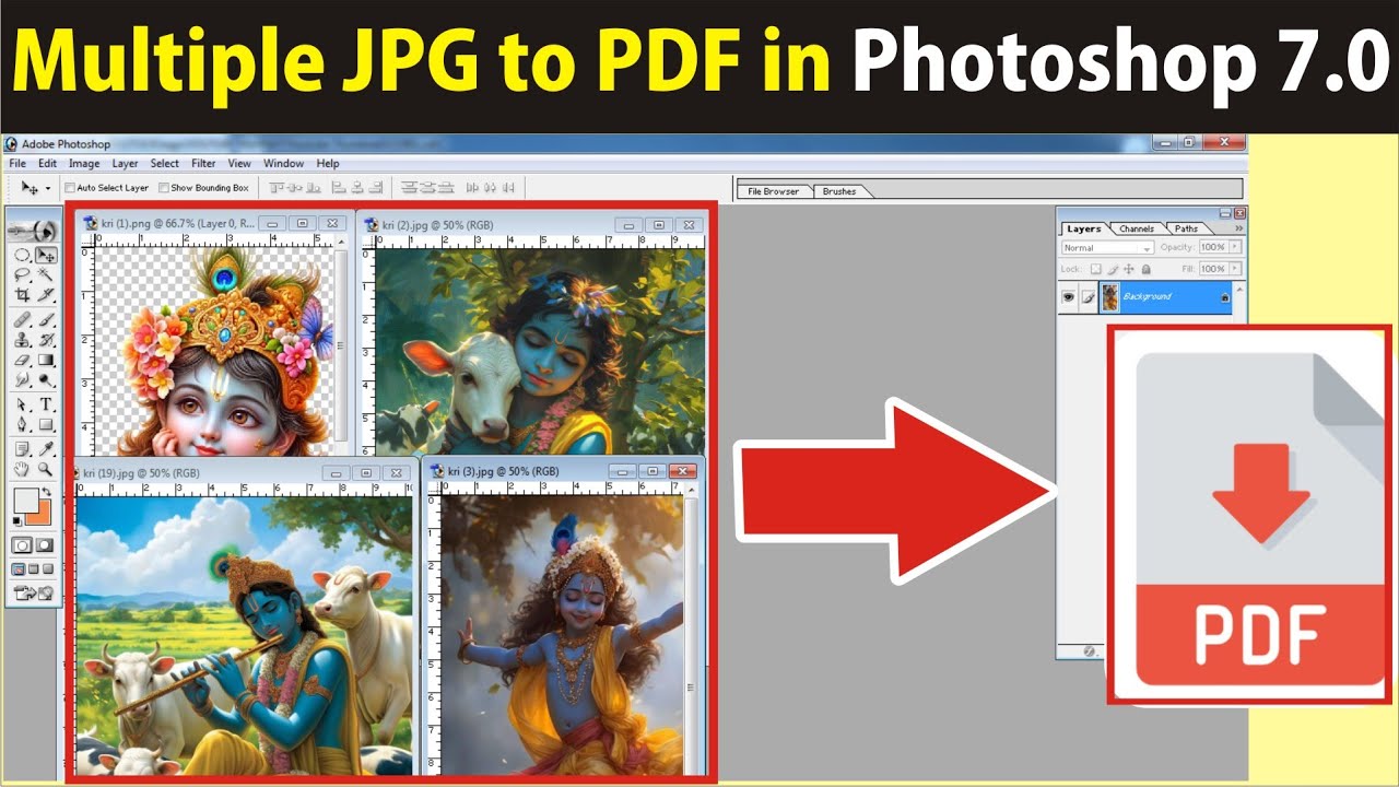 Create PDFs & Export Images in Photoshop 7.0 π