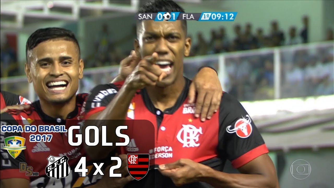 Gols: Santos 4-2 Flamengo | Copa do Brasil 2017 ⚽