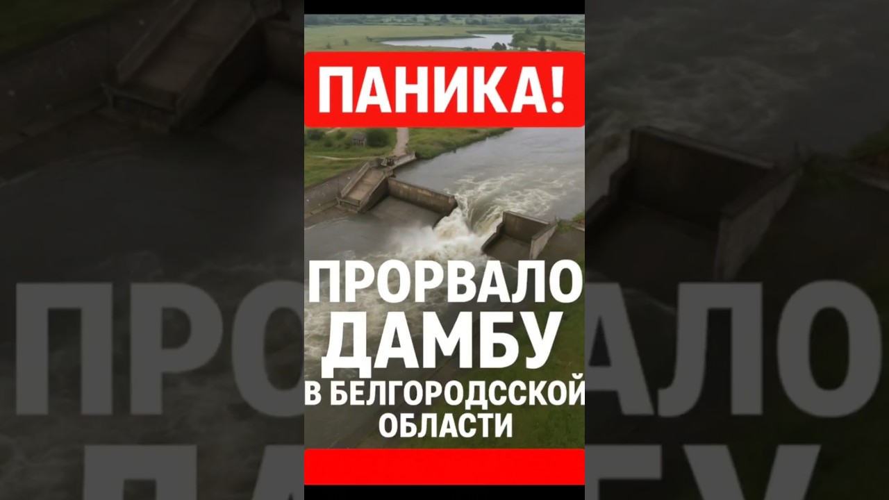 Критическая ситуация: Повреждение дамбы в Белгородской области вызывает наводнение 🚨