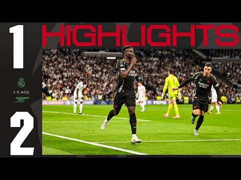 UCL SEMI-FINALISTS! | Real Madrid vs Arsenal (1-2, 1-5 on agg) | UCL Highlights | Saka, Martinelli