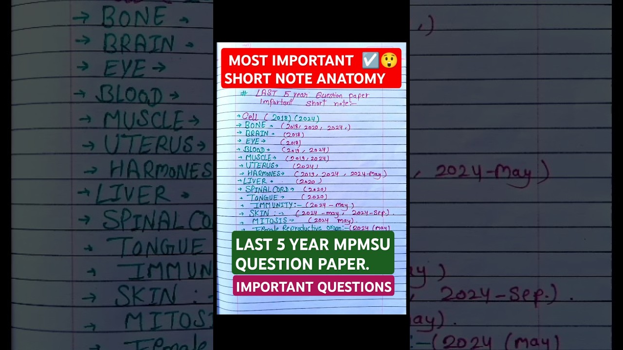 Bsc nursing 1st year most important questions|anatomy an physiology | #bscnursingexam