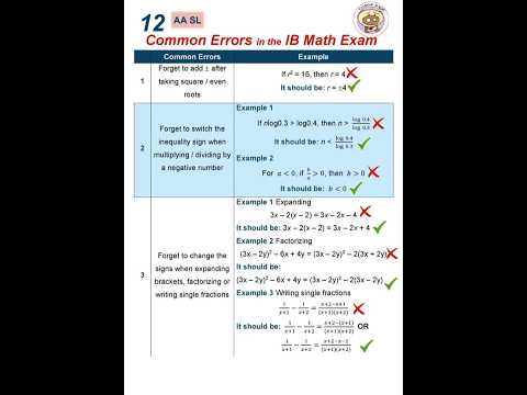 IB Math AA SL 12 Common Mistakes. Have you even encounterd one? #ib #math #ibmath #mathaa