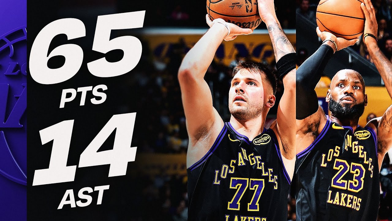 Luka & LeBron Score 65 PTS in Lakers Win 🏀