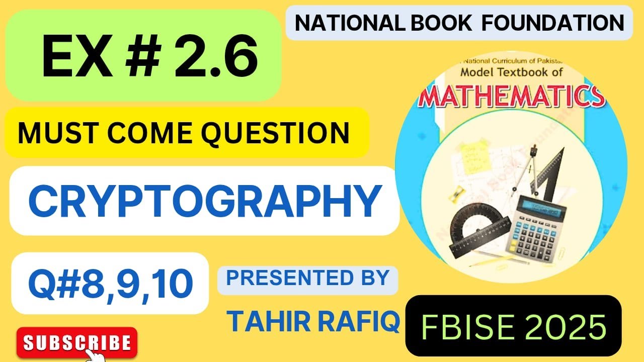 11th Class Math: Cryptography with Matrices & Determinants (Exercise 2.6) 🔐