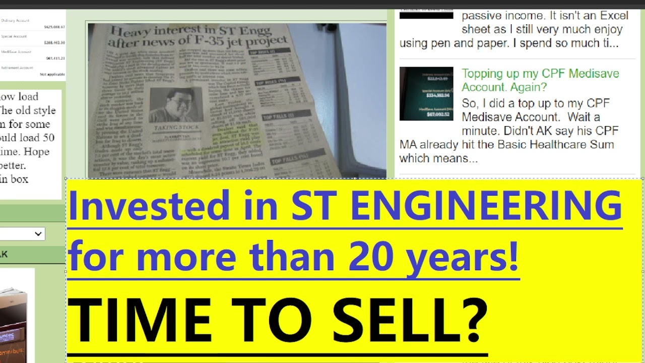 Invested in ST ENGINEERING for more than 20 years! TIME to SELL?