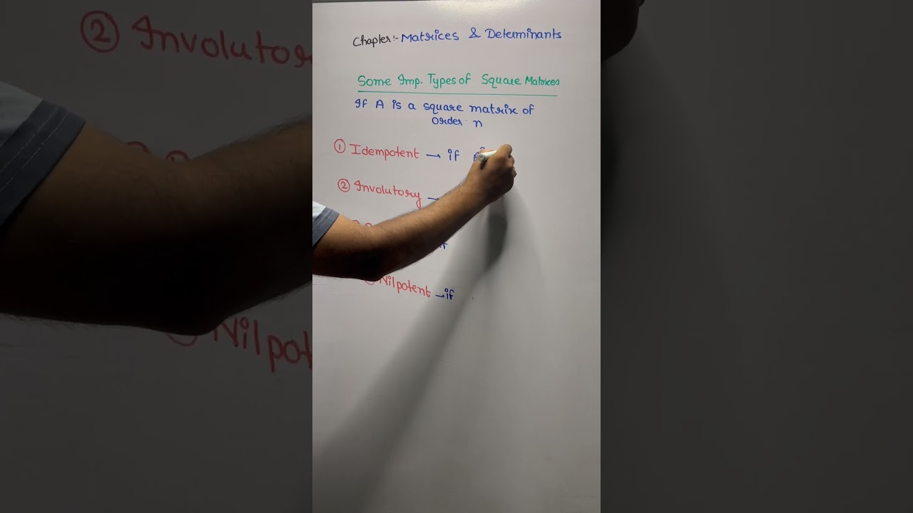 Mastering Idempotent, Involutory, Periodic & Nilpotent Matrices ✨