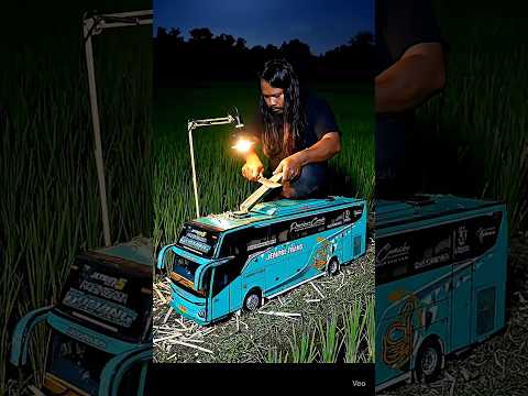 episode 4147📍ASMR miniatur bus komang di sawah#shorts #asmr #miniaturbus