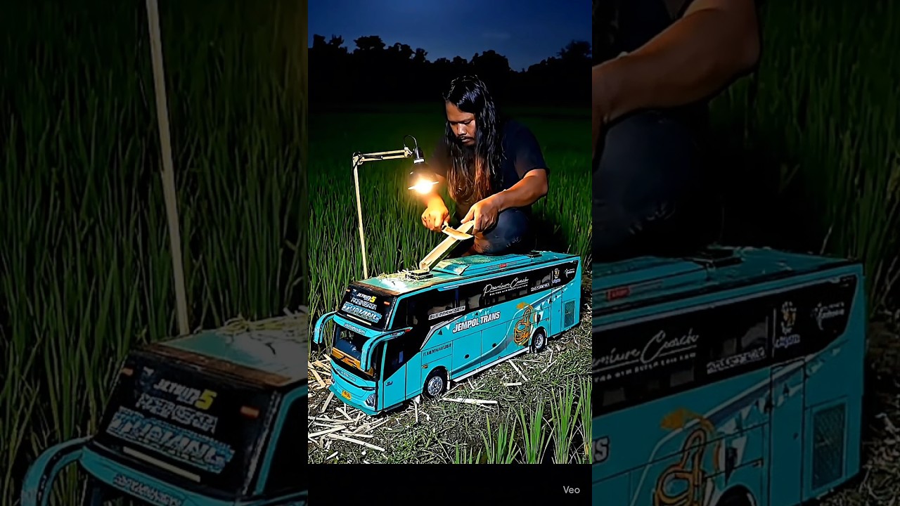 Relaxing ASMR Miniature Bus Tour Through the Rice Fields 🚍