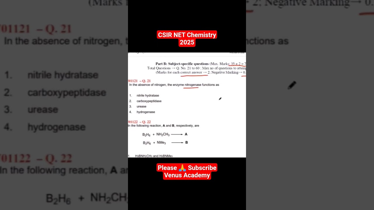 2025 CSIR UGC NET Chemistry: Key Questions on Nitrogen & Hydrogen with Solutions ๐