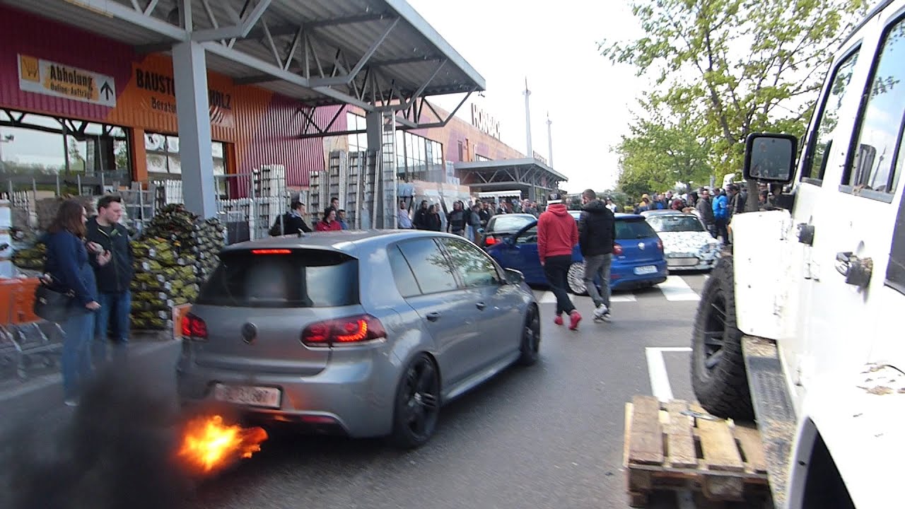 VW Golf R Shooting Flames & Roaring Antilag | Epic Sound at Lörrach Meet 🔥