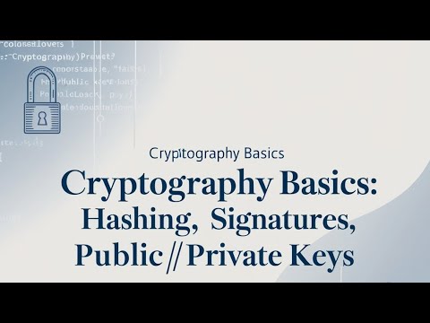 Cryptography basics: hashing, signatures, public/private keys