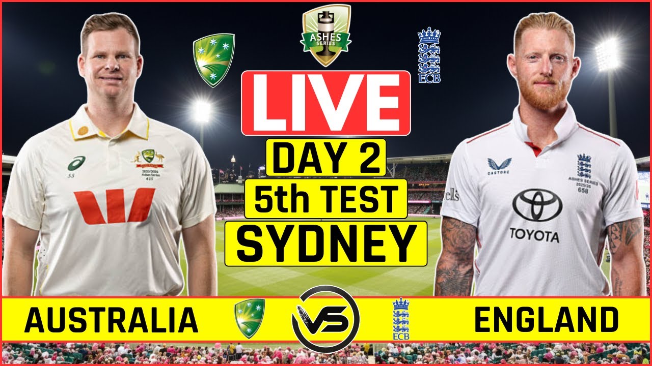 Ashes Live: AUS vs ENG 5th Test Day 2 🏏