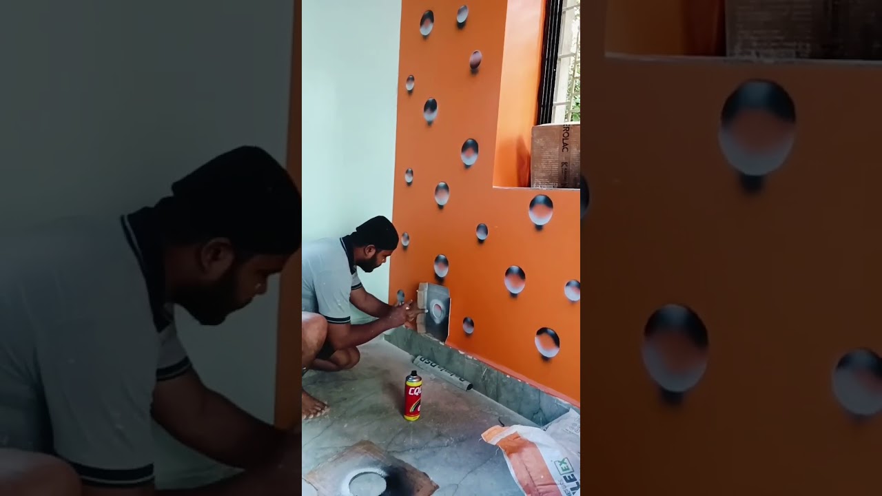 3D bubbles 😯 wall design#spray bubbles design#short