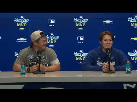 Yoshinobu Yamamoto and Dave Roberts talk about the Dodgers beating Toronto to win the World Series