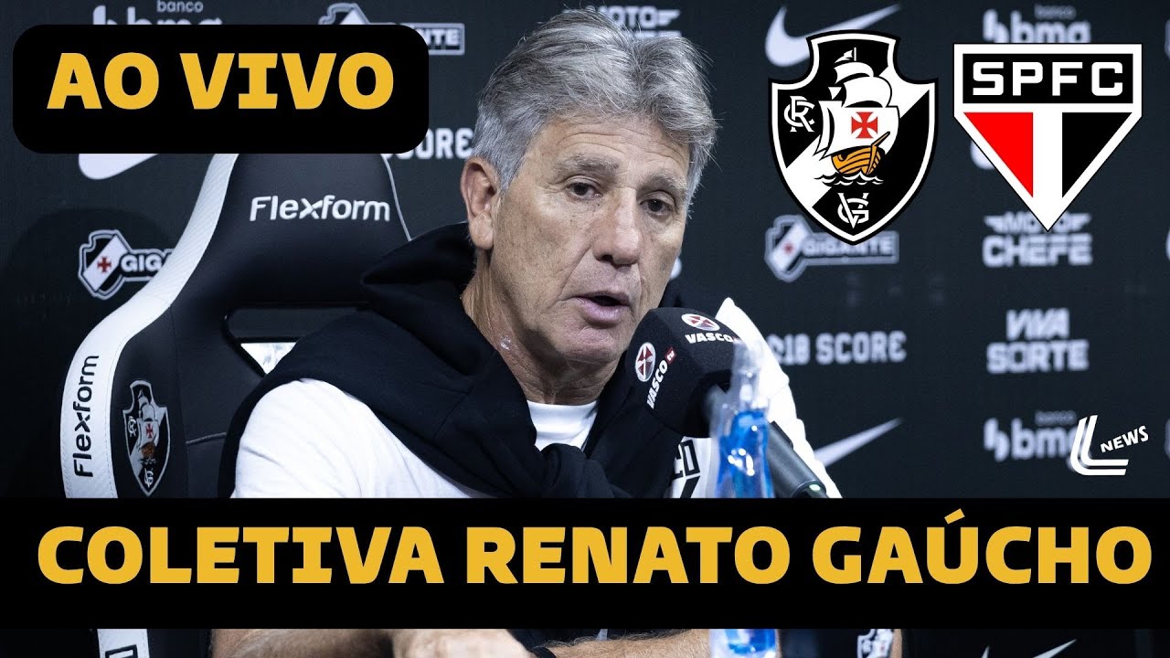 COLETIVA RENATO GAÚCHO AO VIVO - VASCO 2 X 1 SÃO PAULO - ENTREVISTA RENATO AO VIVO