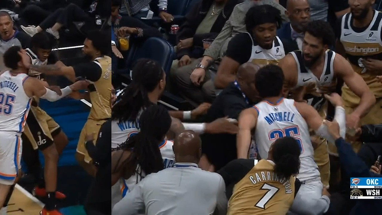 4 Ejected in OKC Thunder vs Wizards Fight 😳