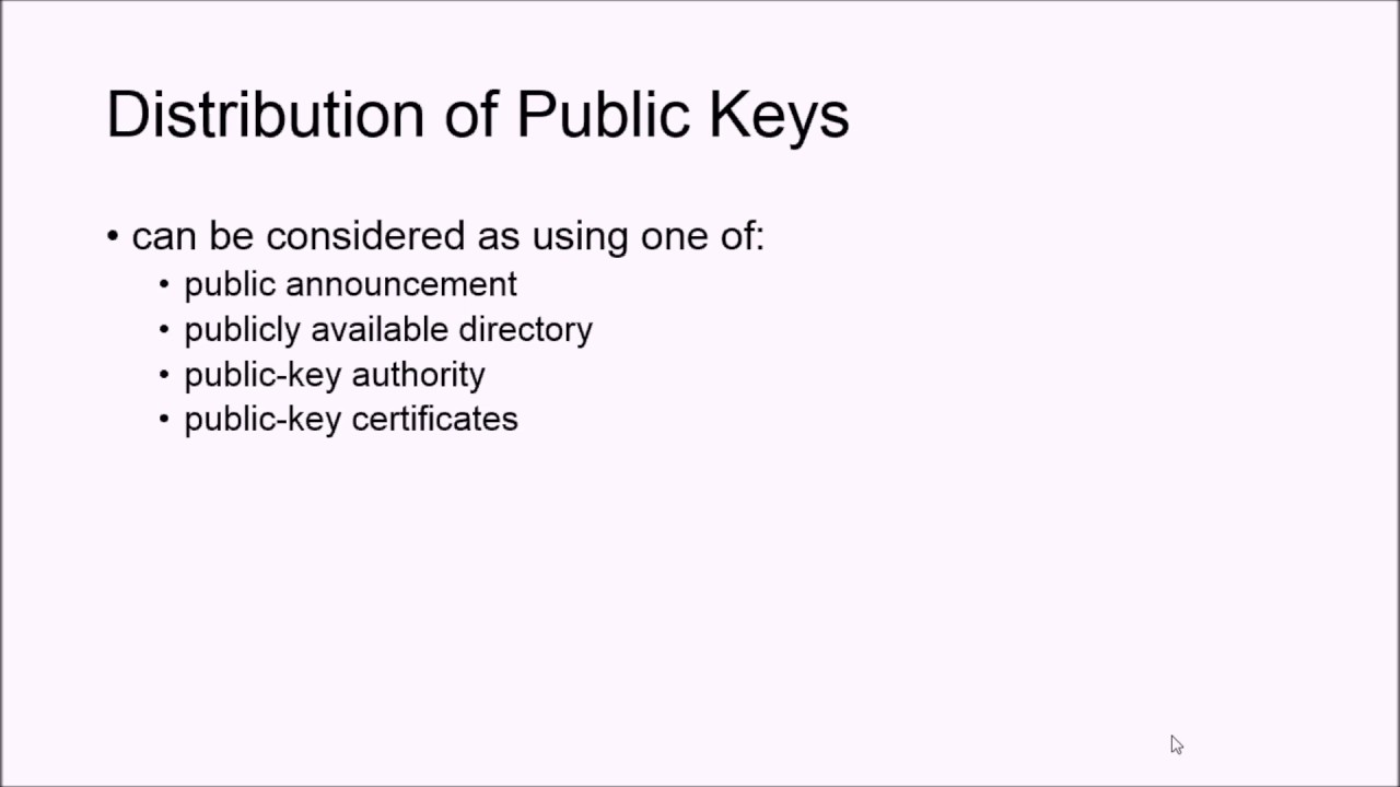 Types of Public Key Distribution in Cryptography