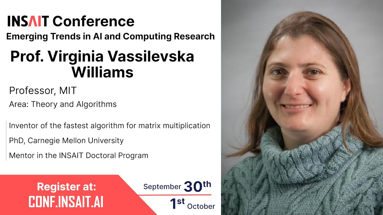 Prof. Virginia Vassilevska Williams Discusses Cutting-Edge Fine-Grained Algorithms at INSAIT 2022 🔍