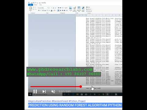 PREDICTION USING RANDOM FOREST ALGORITHM PYTHON PROJECT